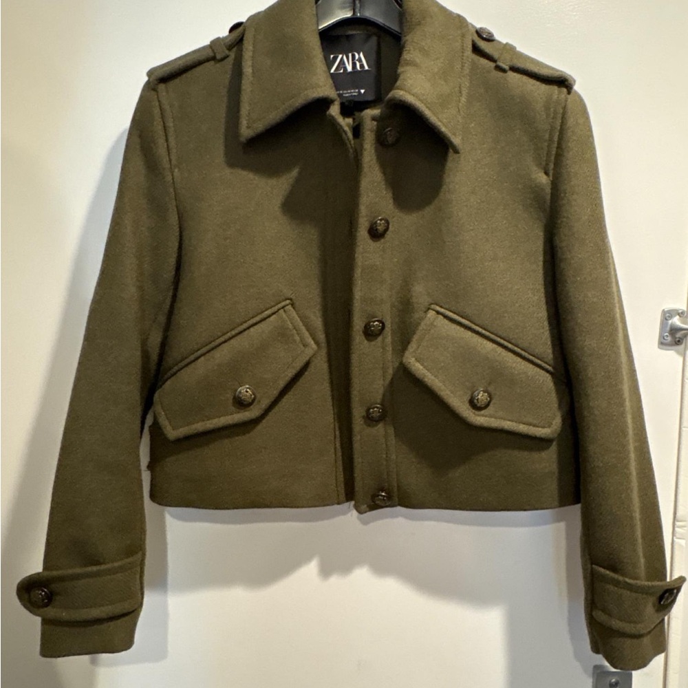 Zara Olive Green Military Jacket